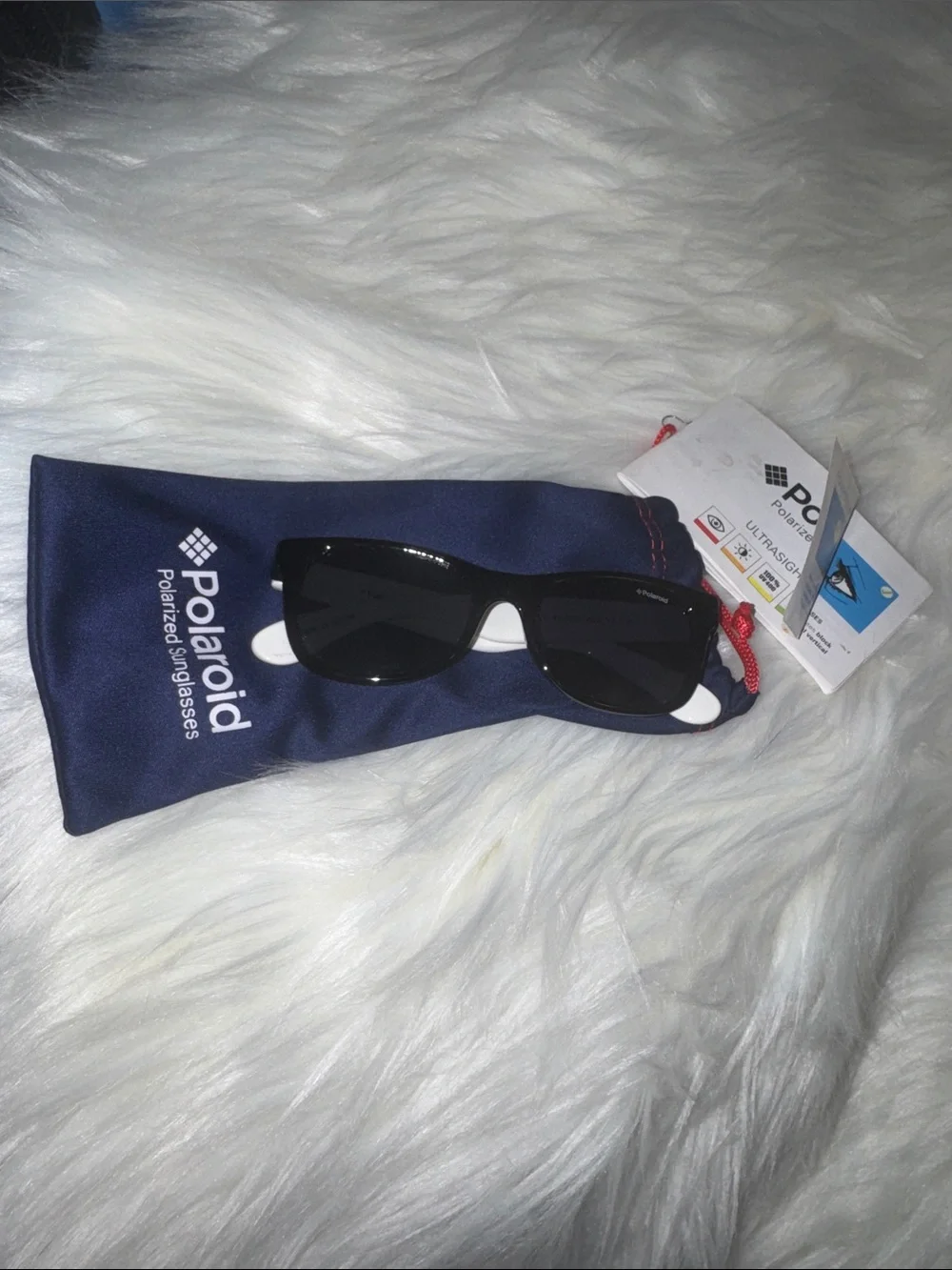 Polaroid Black White Sunglasses ultra sight P0300A 4-6 years brand new